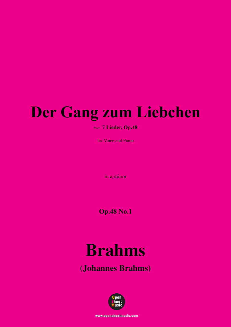 Brahms-Der Gang zum Liebchen,in a minor Piano, Vocal scores gallery preview page 1