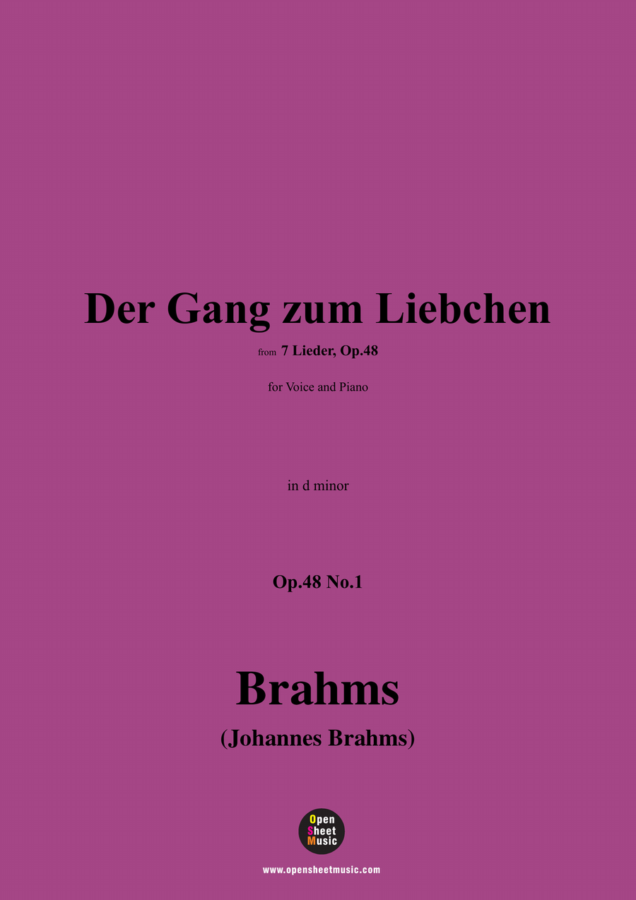 Brahms-Der Gang zum Liebchen,in d minor Piano, Vocal scores gallery preview page 1