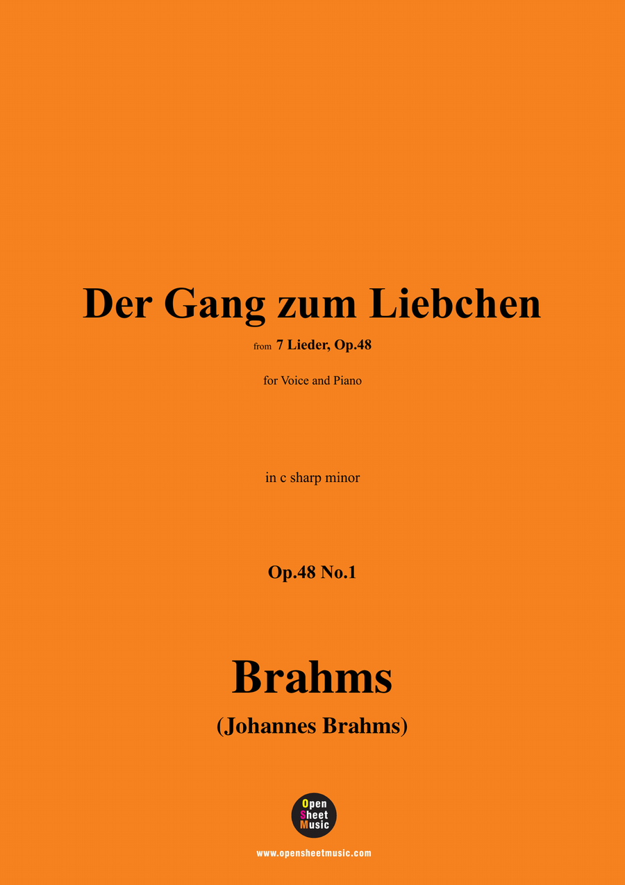 Brahms-Der Gang zum Liebchen,in c sharp minor Piano, Vocal scores gallery preview page 1