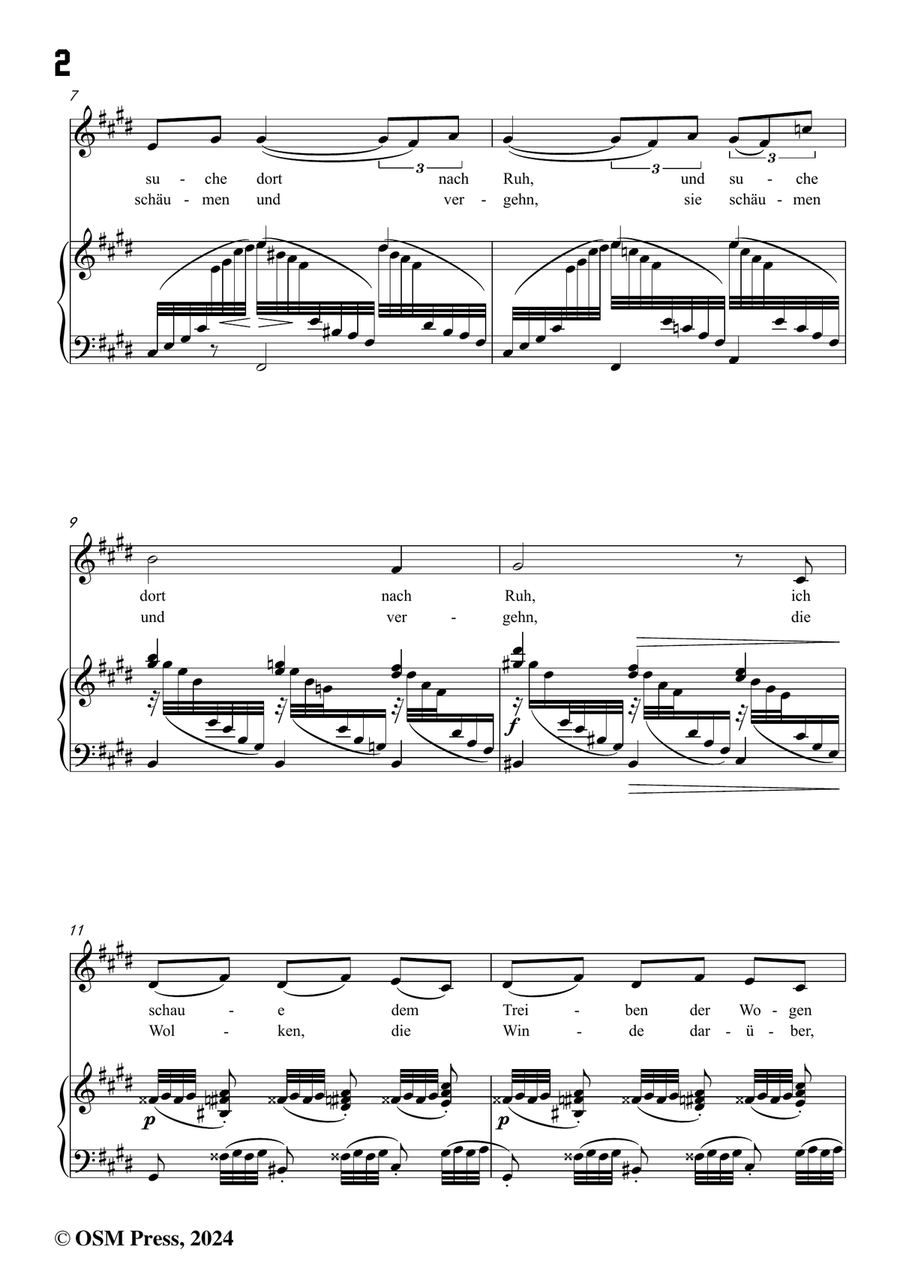 Brahms-Verzagen,in c sharp minor Piano, Vocal scores gallery preview page 4