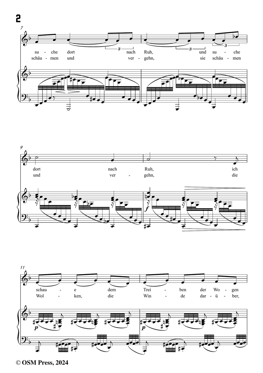 Brahms-Verzagen,in d minor Piano, Vocal scores gallery preview page 4