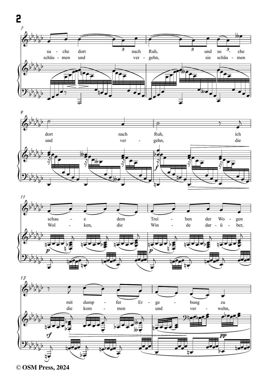 Brahms-Verzagen,in e flat minor Piano, Vocal scores gallery preview page 4