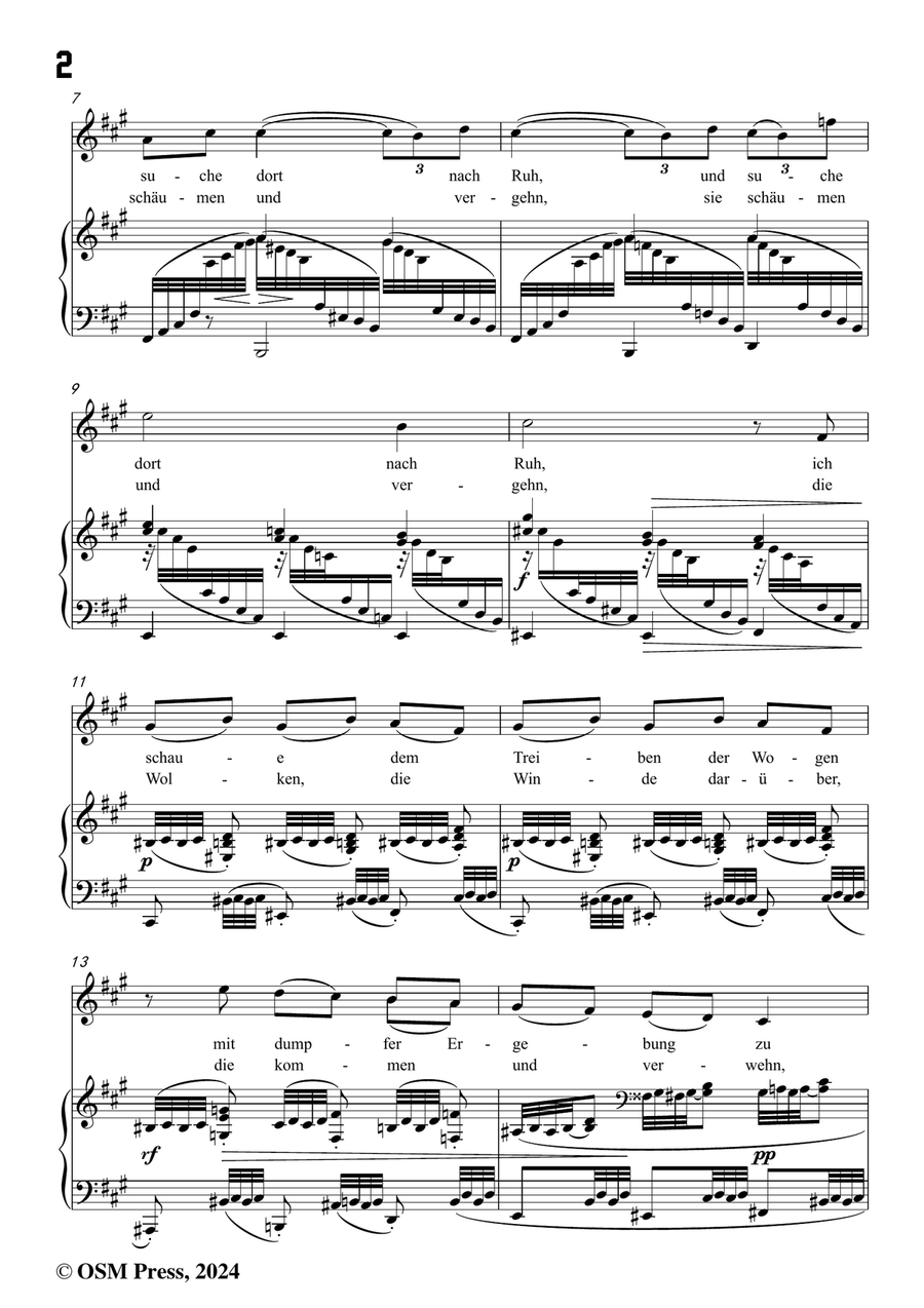 Brahms-Verzagen,in f sharp minor Piano, Vocal scores gallery preview page 4