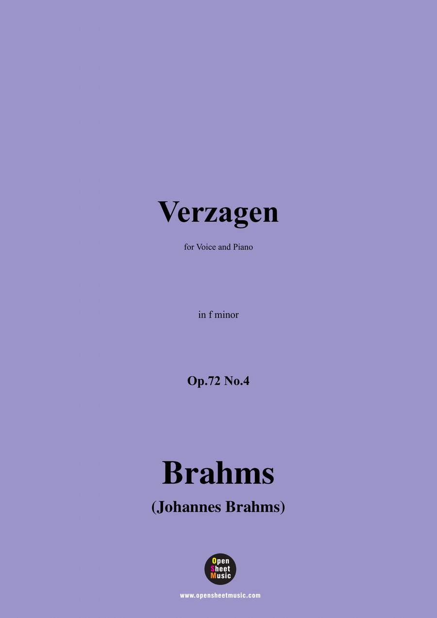 Brahms-Verzagen,in f minor Piano, Vocal scores gallery preview page 1