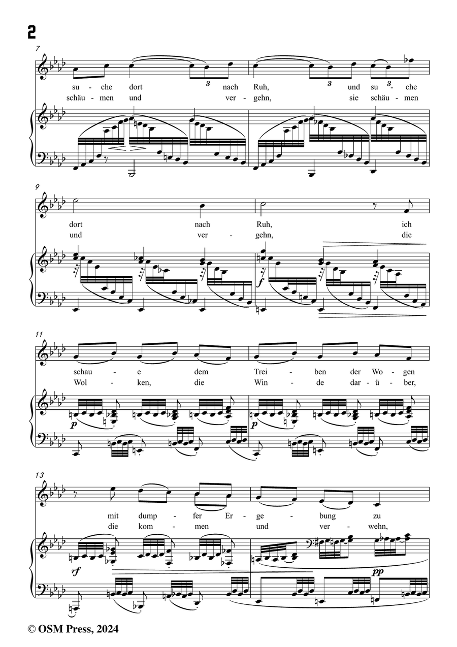 Brahms-Verzagen,in f minor Piano, Vocal scores gallery preview page 4