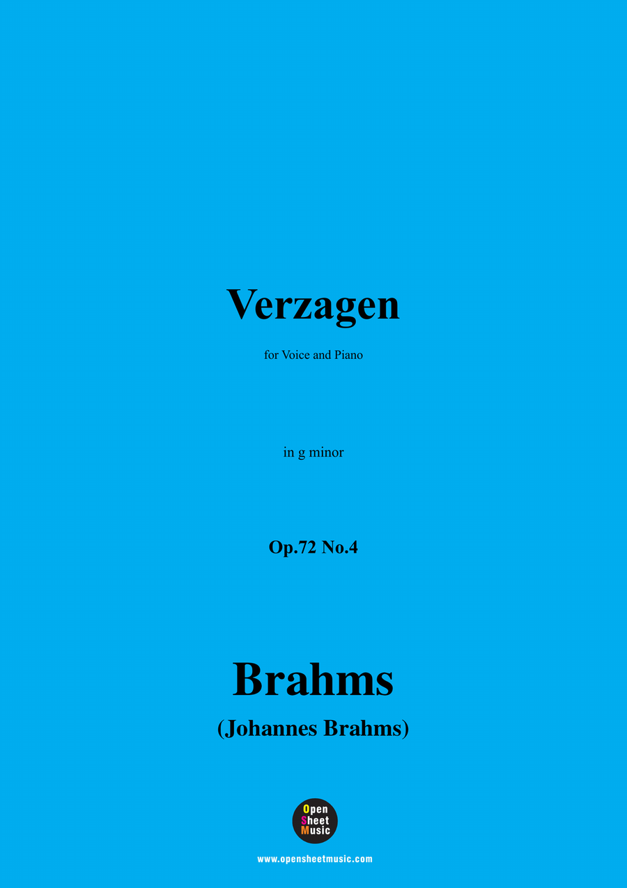 Brahms-Verzagen,in g minor Piano, Vocal scores gallery preview page 1