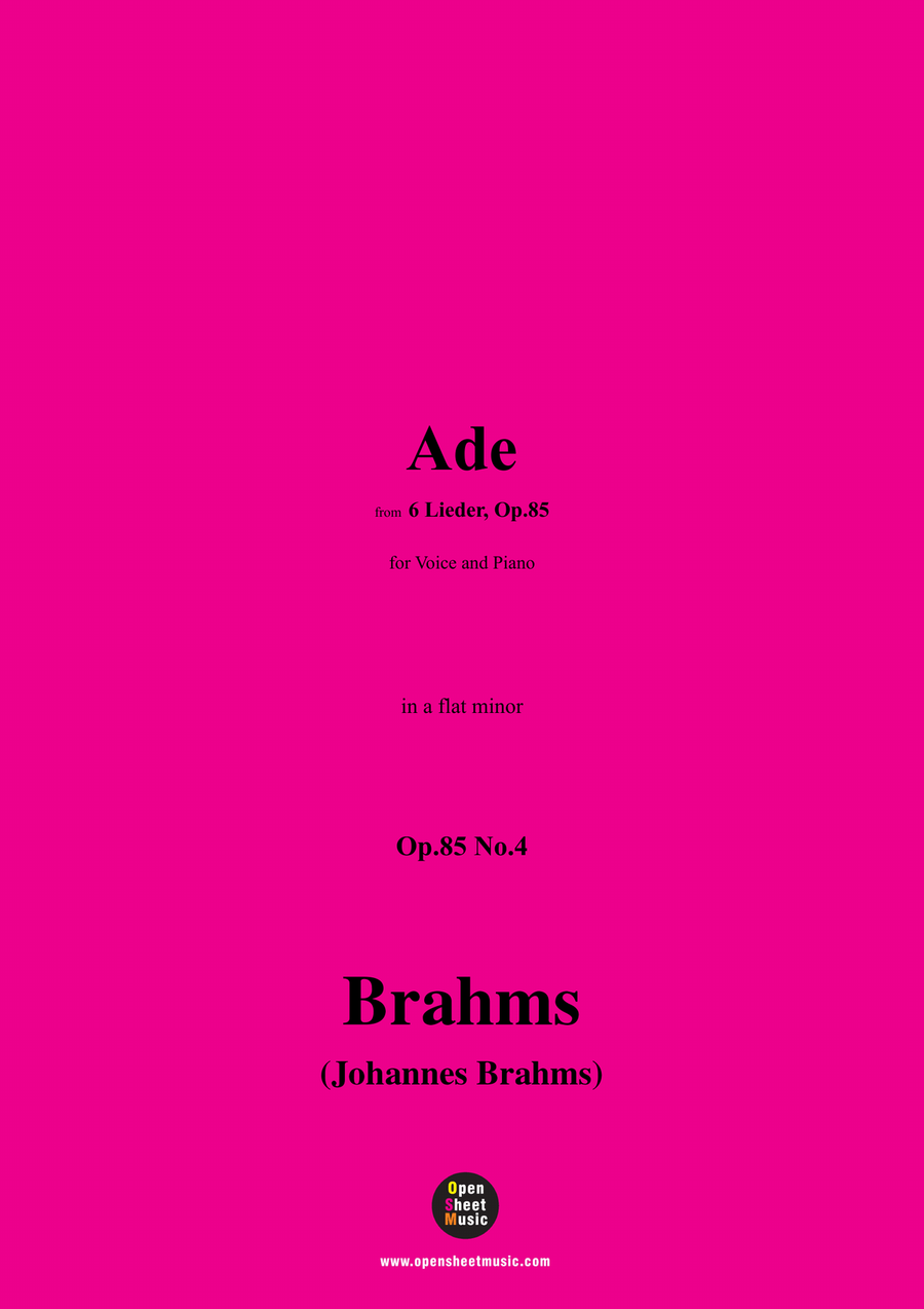Brahms-Ade,in a flat minor Piano, Vocal scores gallery preview page 1