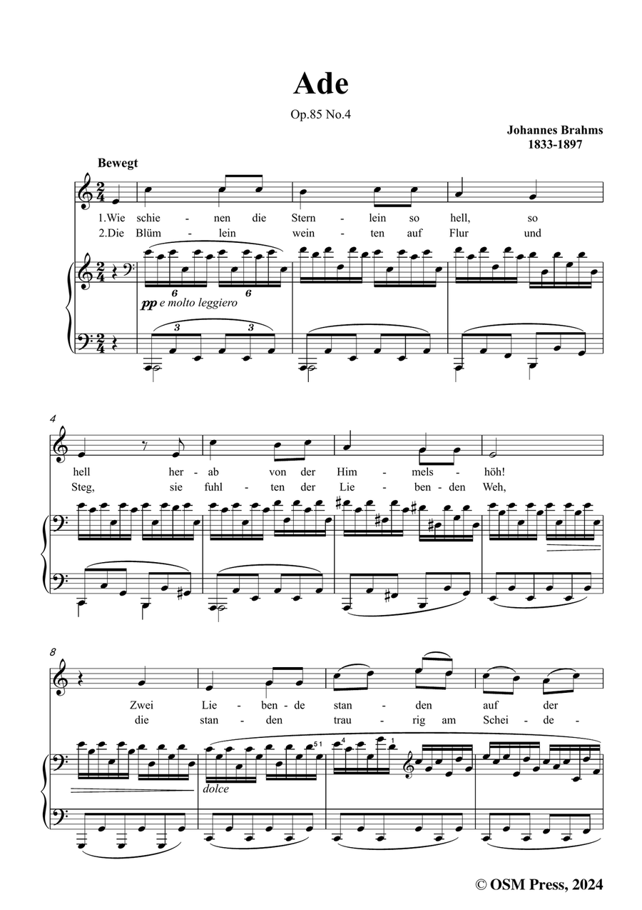 Brahms-Ade,in a minor Brahms-Ade,in a minor Piano, Vocal scores gallery preview page 3