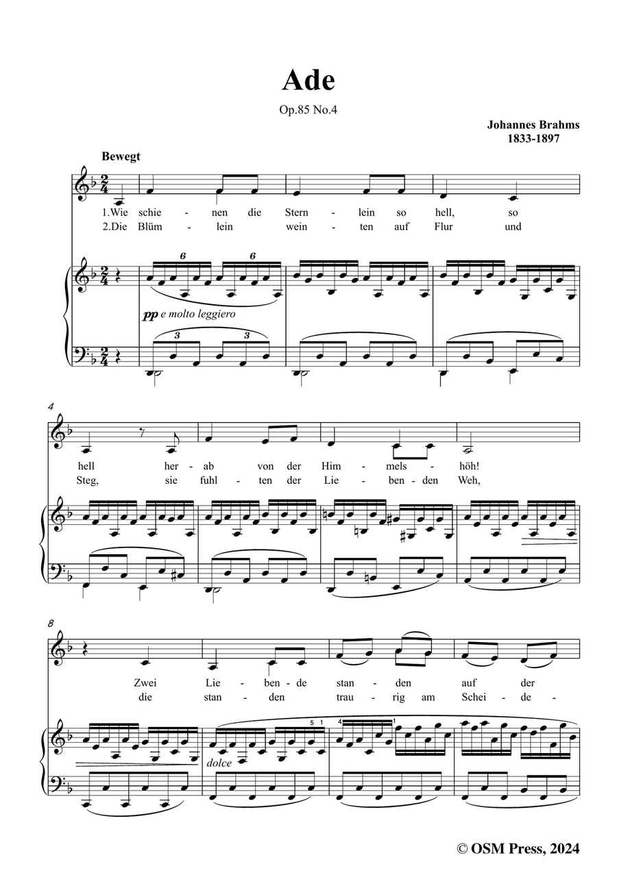 Brahms-Ade,in d minor Brahms-Ade,in d minor Piano, Vocal scores gallery preview page 3