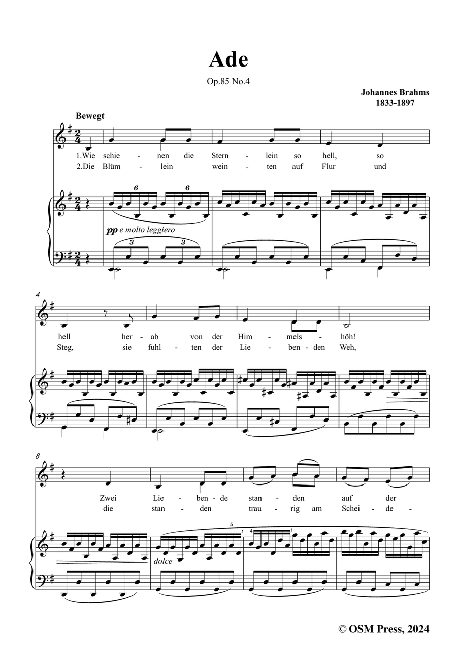 Brahms-Ade,in e minor Brahms-Ade,in e minor Piano, Vocal scores gallery preview page 3