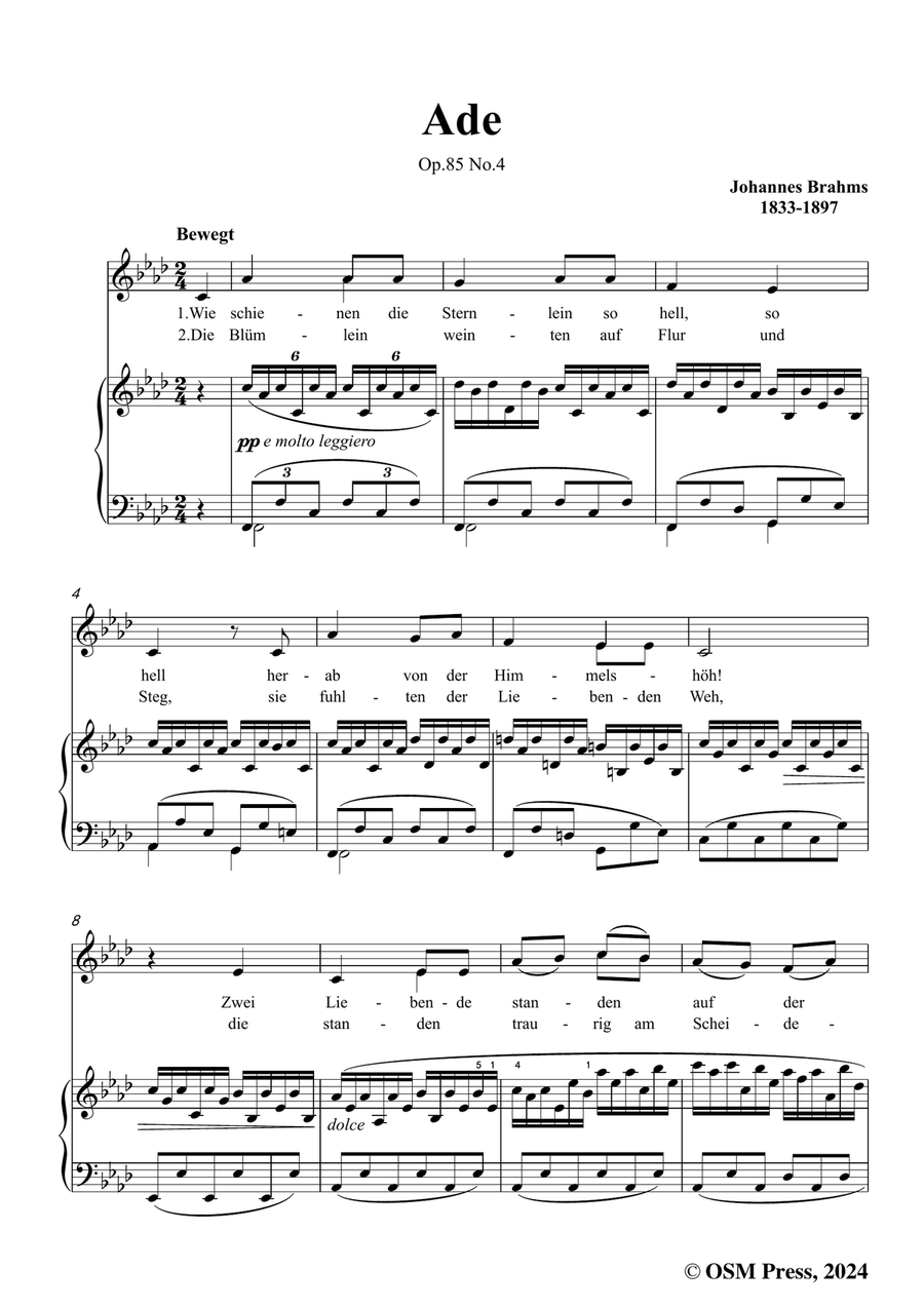 Brahms-Ade,in f minor Brahms-Ade,in f minor Piano, Vocal scores gallery preview page 3