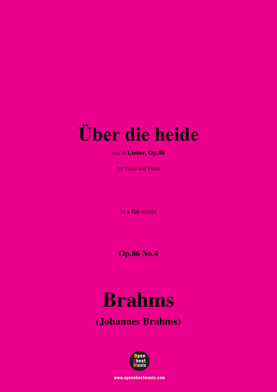 Brahms-Uber die heide,in a flat minor Piano, Vocal scores gallery preview page 1