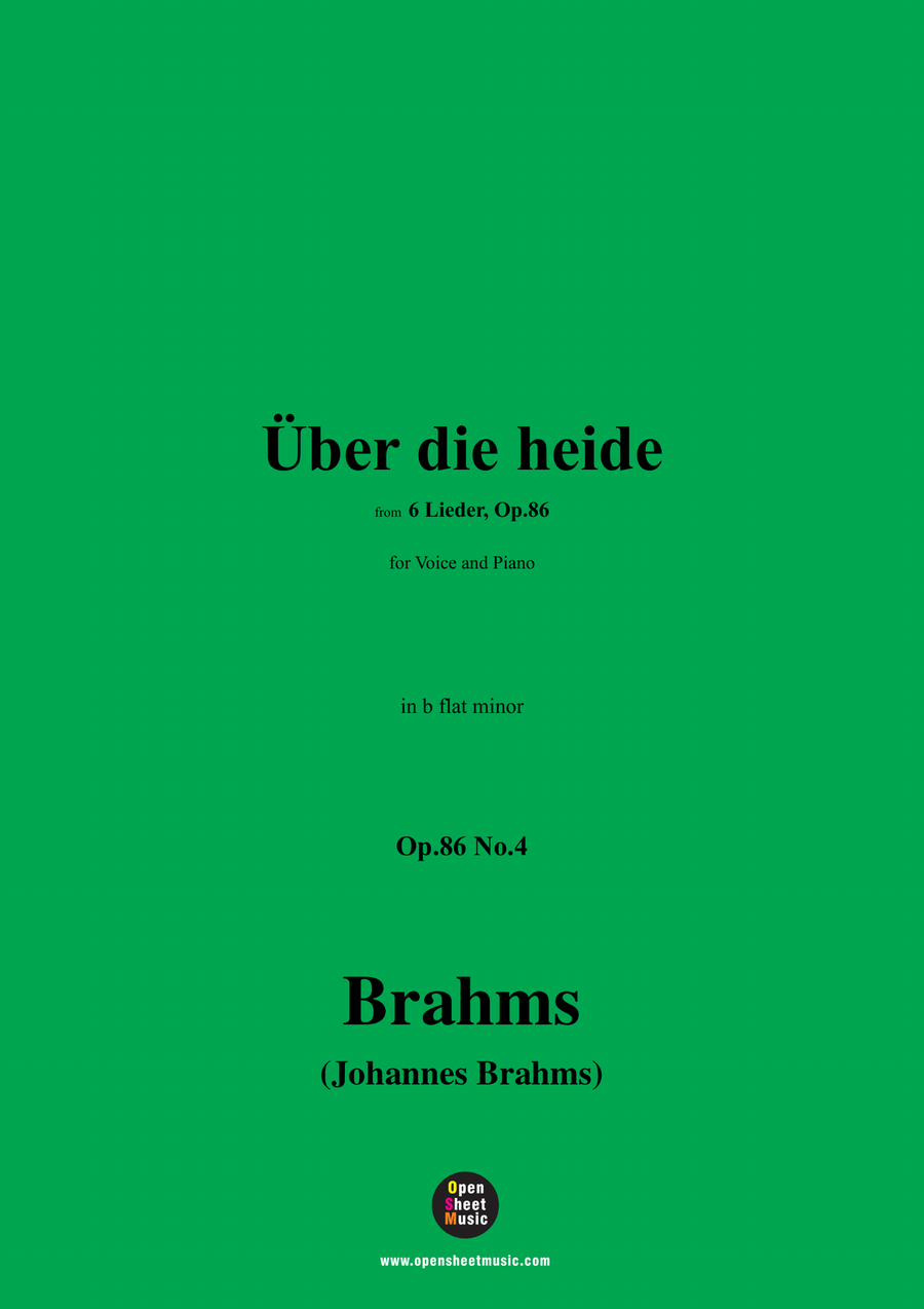 Brahms-Uber die heide,in b flat minor Piano, Vocal scores gallery preview page 1