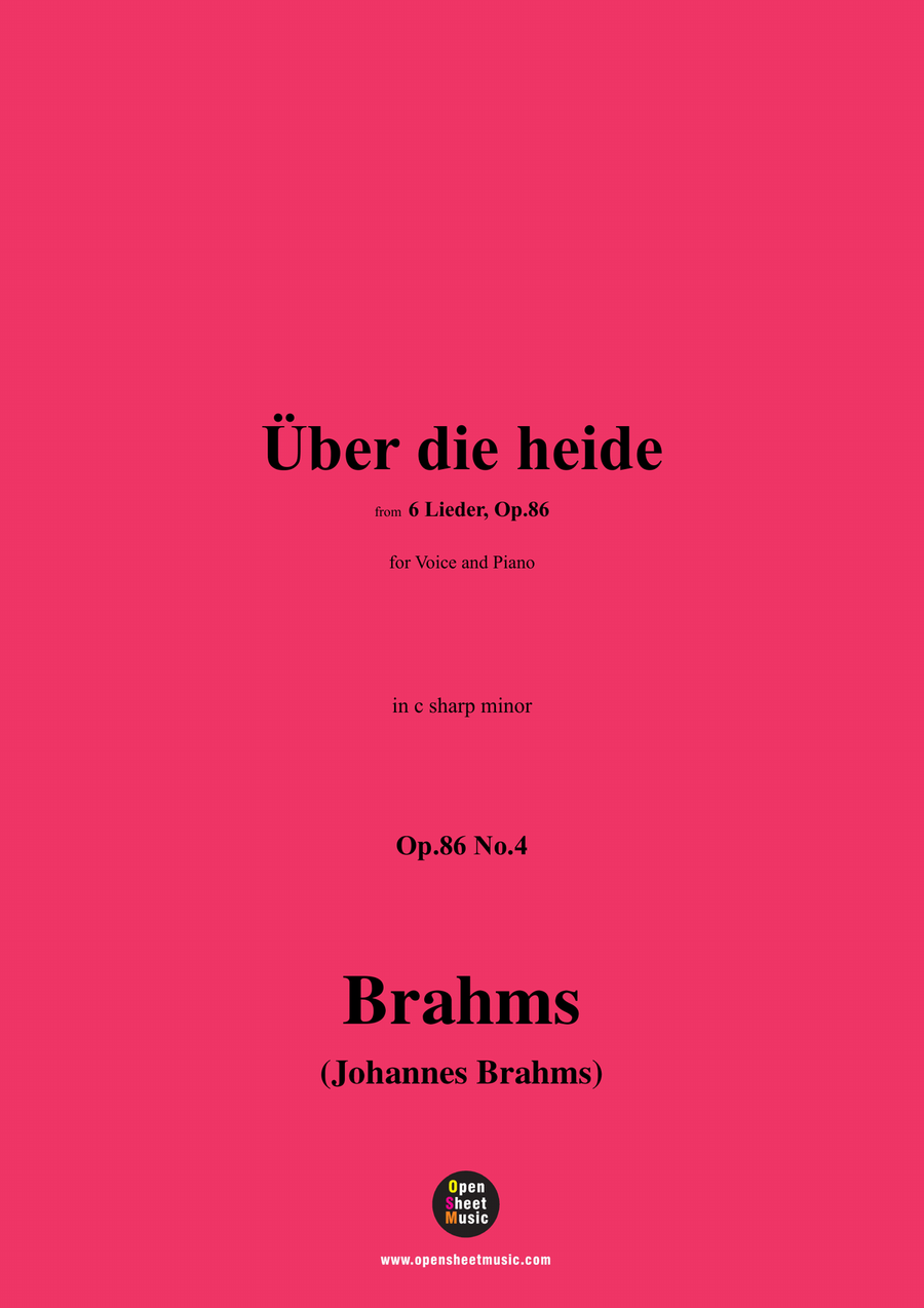 Brahms-Uber die heide,in c sharp minor Piano, Vocal scores gallery preview page 1