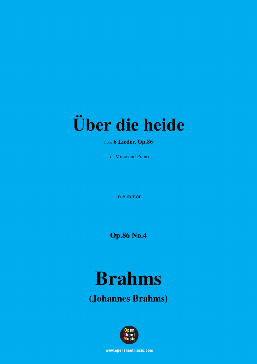 Brahms-Uber die heide,in e minor Piano, Vocal scores gallery preview page 1