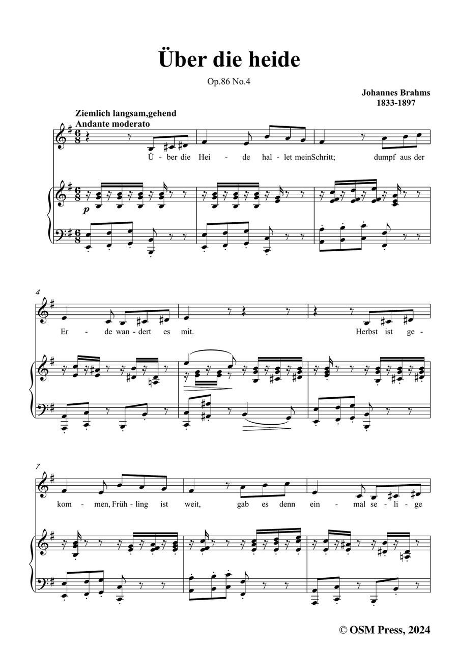 Brahms-Uber die heide,in e minor Piano, Vocal scores gallery preview page 3