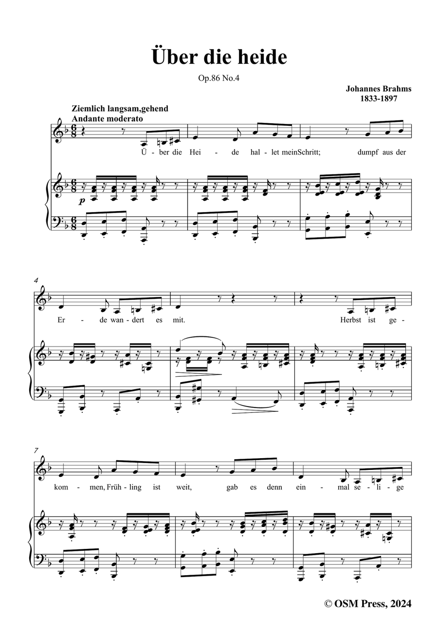 Brahms-Uber die heide,in d minor by Johannes Brahms Piano, Vocal - Digital Sheet Music page 3