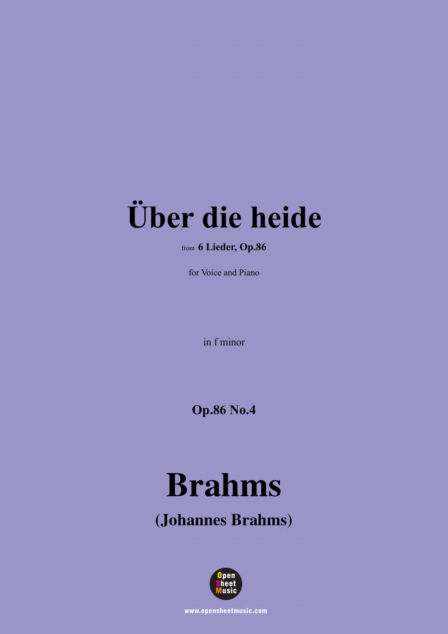 Brahms-Uber die heide,in f minor Piano, Vocal scores gallery preview page 1
