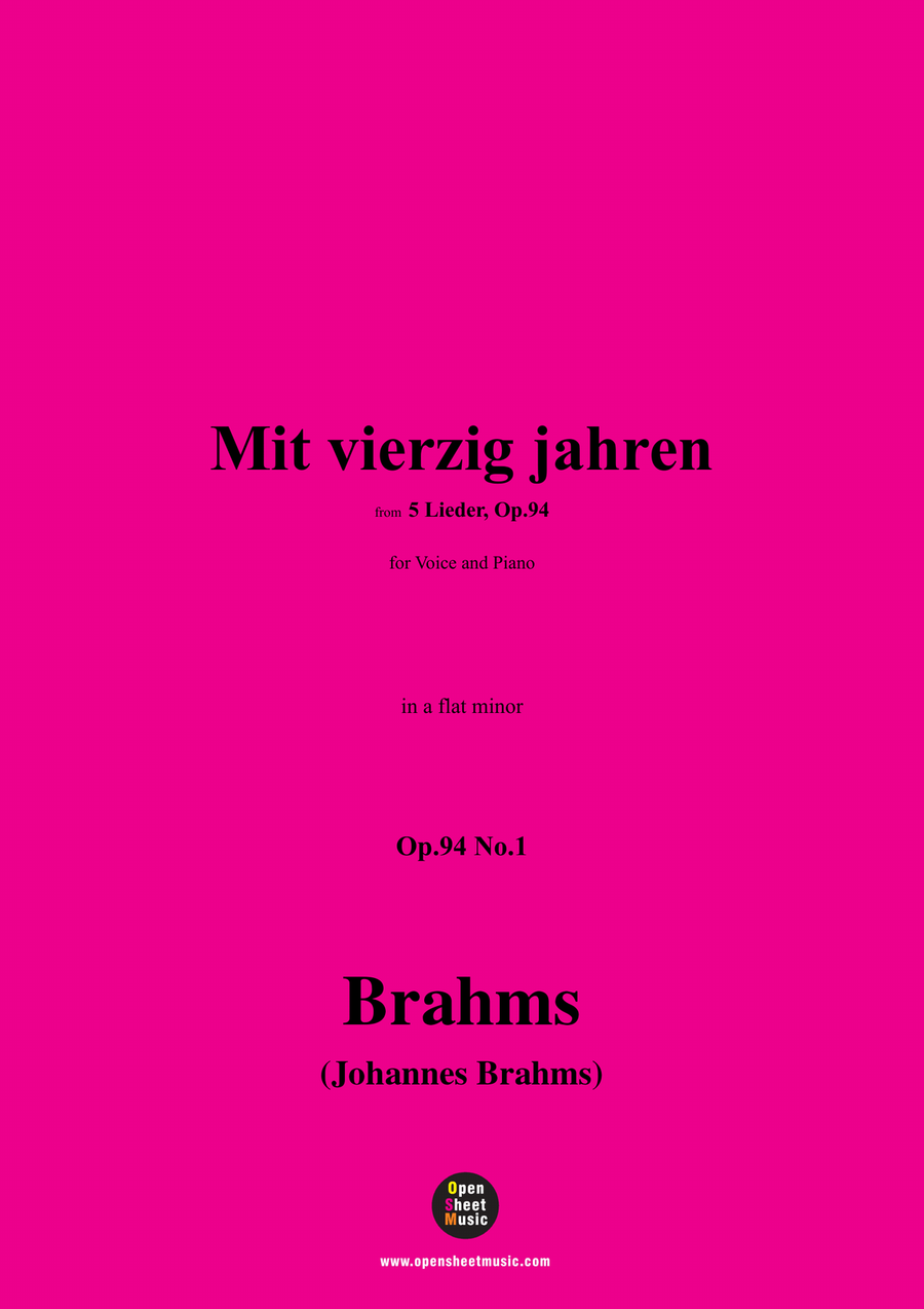 Brahms-Mit vierzig jahren,in a flat minor Piano, Vocal scores gallery preview page 1