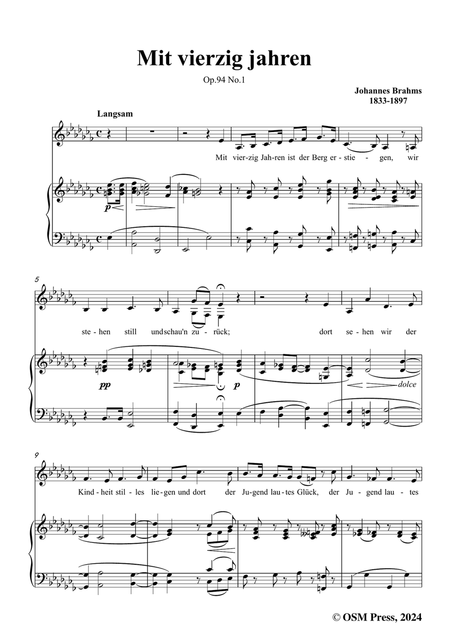 Brahms-Mit vierzig jahren,in a flat minor Piano, Vocal scores gallery preview page 3