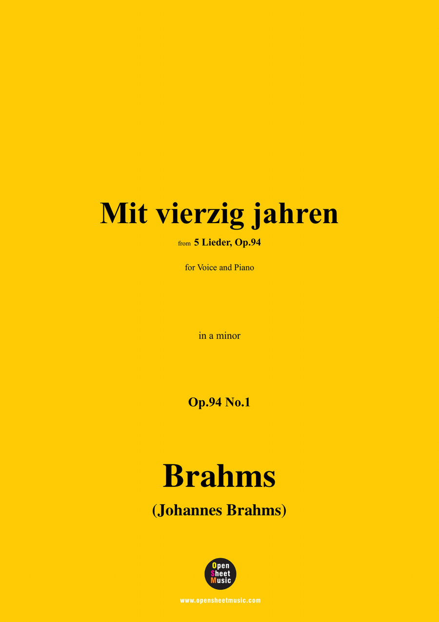 Brahms-Mit vierzig jahren,in a minor Piano, Vocal scores gallery preview page 1
