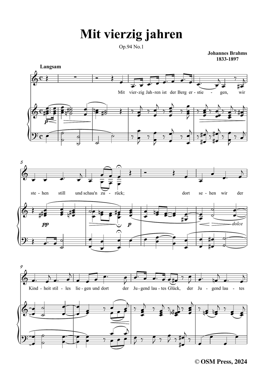 Brahms-Mit vierzig jahren,in a minor Piano, Vocal scores gallery preview page 3
