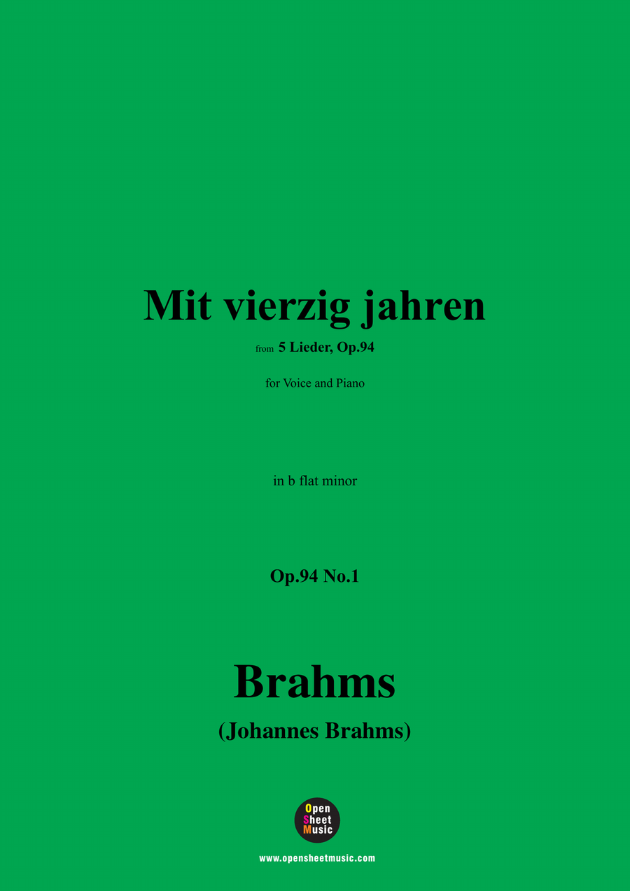 Brahms-Mit vierzig jahren,in b flat minor Piano, Vocal scores gallery preview page 1