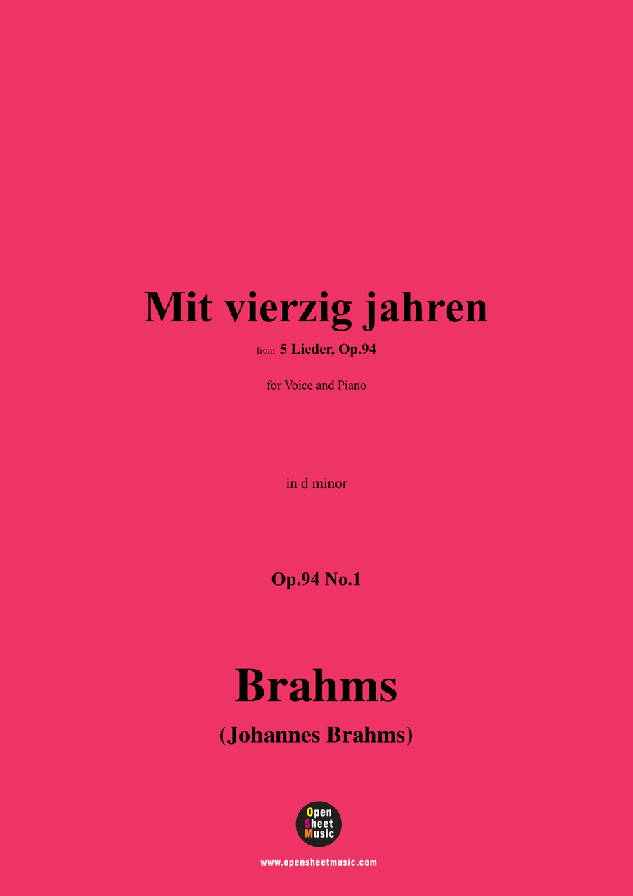 Brahms-Mit vierzig jahren,in d minor Piano, Vocal scores gallery preview page 1