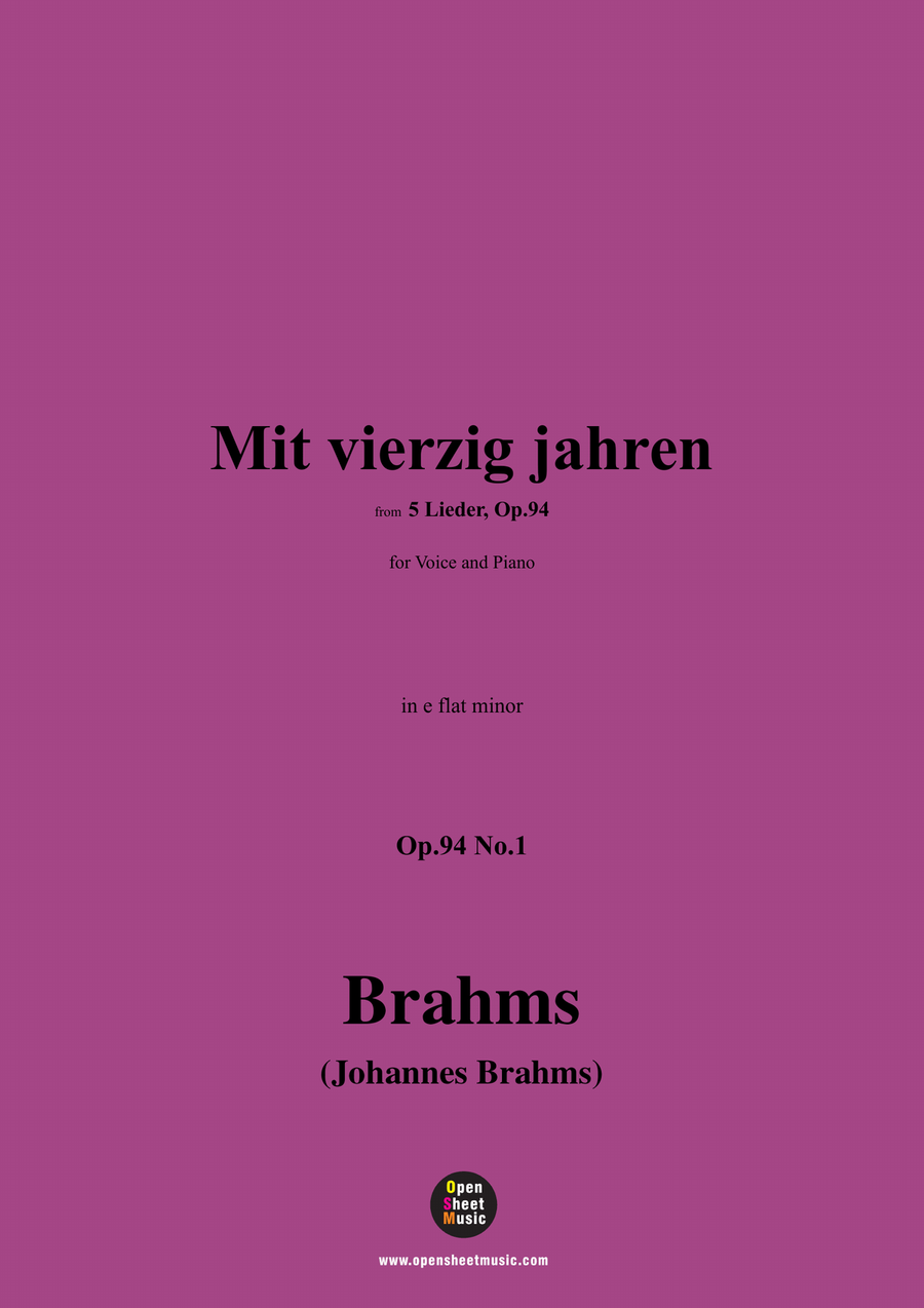 Brahms-Mit vierzig jahren,in e flat minor Piano, Vocal scores gallery preview page 1