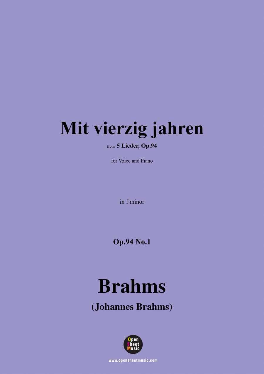 Brahms-Mit vierzig jahren,in f minor Piano, Vocal scores gallery preview page 1