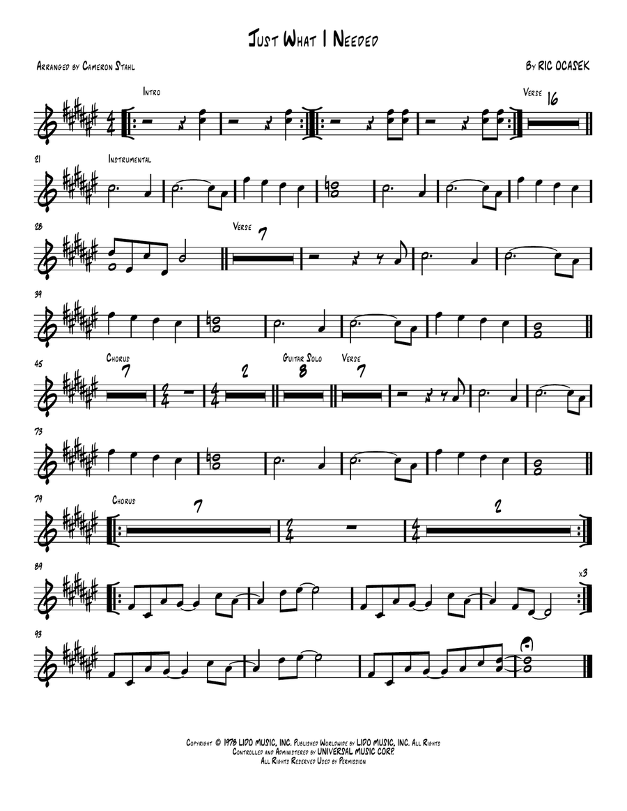 Just What I Needed Just What I Needed Piano scores gallery preview page 1
