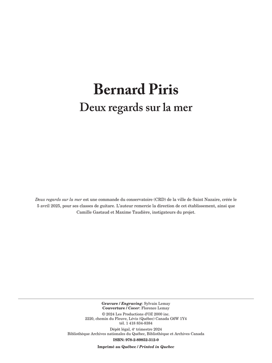 Deux regards sur la mer Guitar Ensemble scores gallery preview page 2
