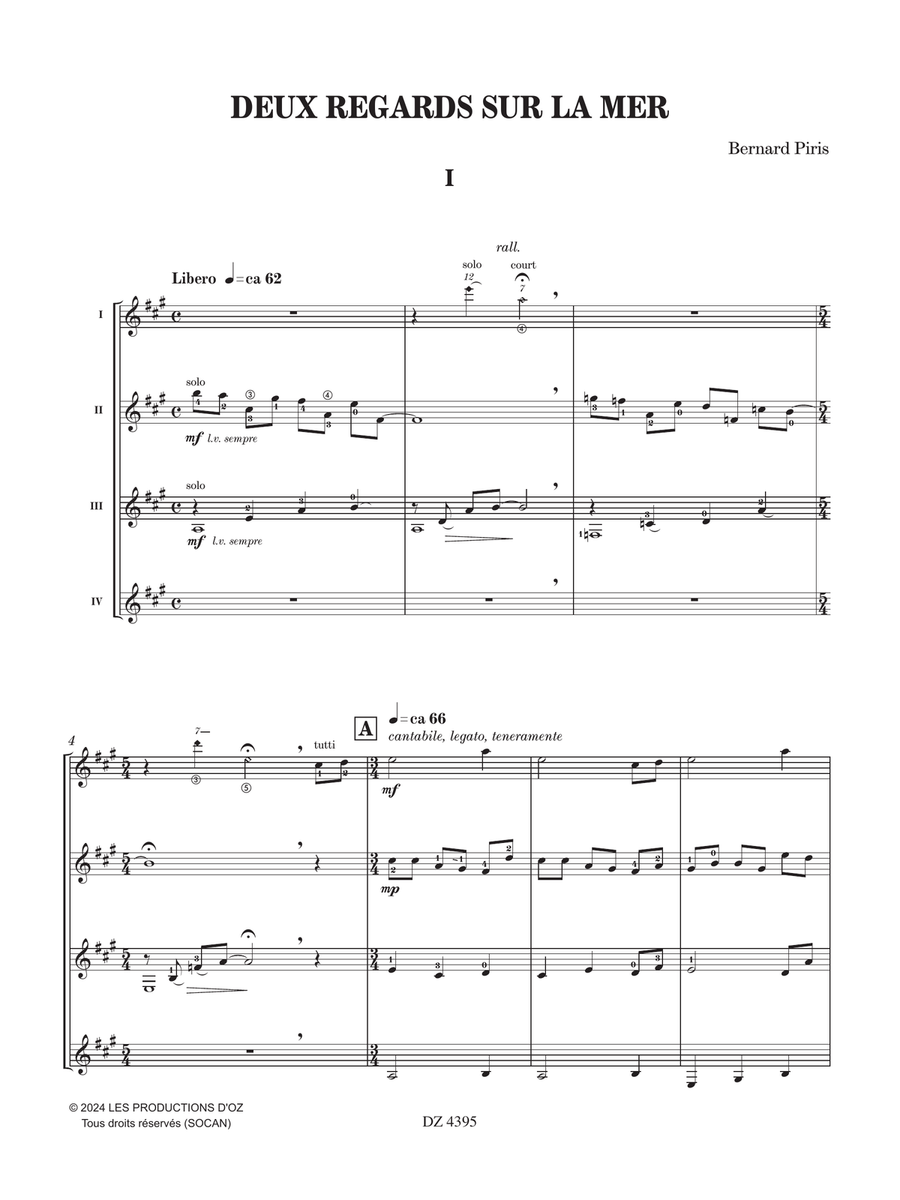 Deux regards sur la mer Guitar Ensemble scores gallery preview page 4