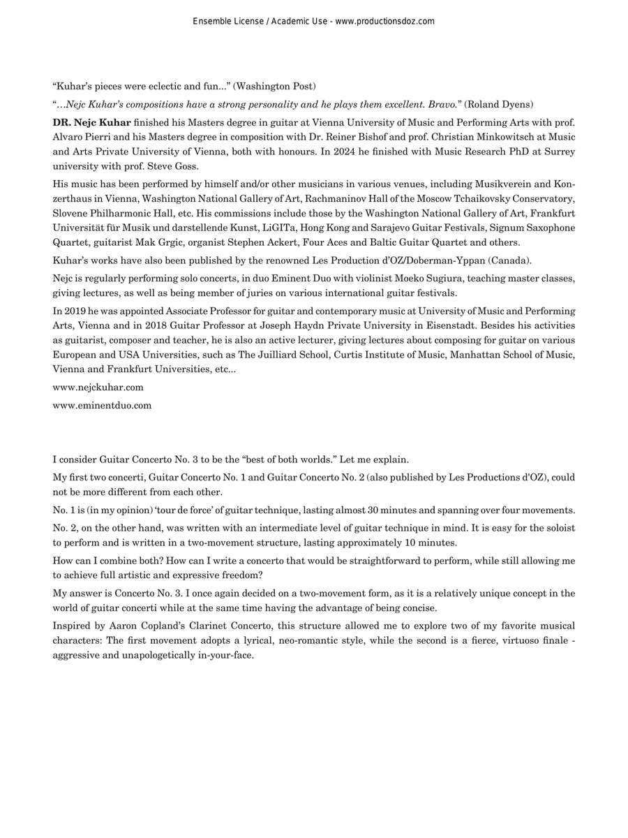 Guitar Concerto No. 3 Orchestra scores gallery preview page 2