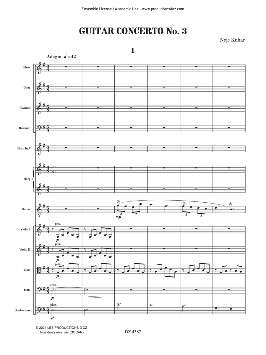 Guitar Concerto No. 3 Orchestra scores gallery preview page 3