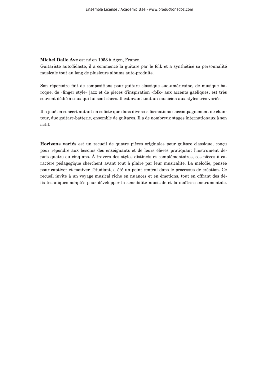 Horizons variés Classical Guitar scores gallery preview page 2