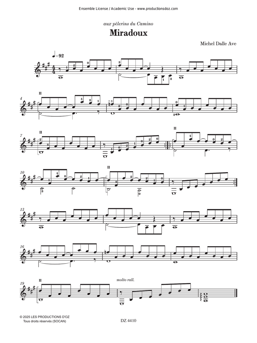 Horizons variés Classical Guitar scores gallery preview page 3