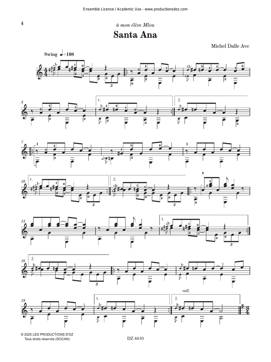 Horizons variés Classical Guitar scores gallery preview page 4