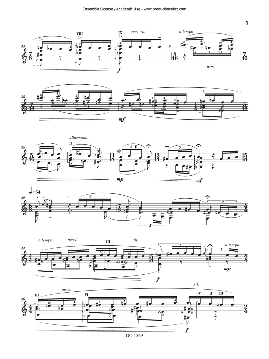 Sonata No. 5 Classical Guitar scores gallery preview page 5
