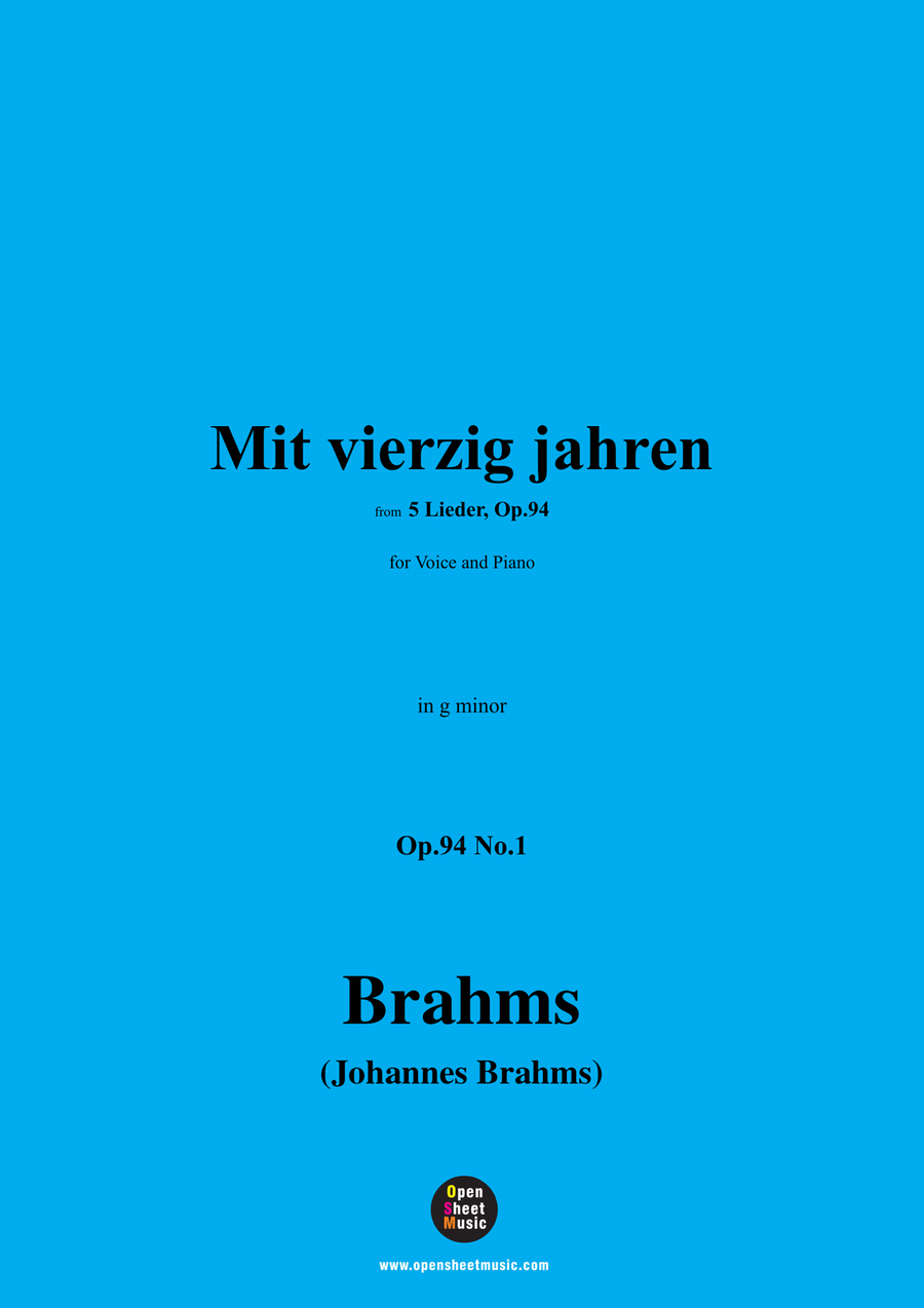 Brahms-Mit vierzig jahren,in g minor Piano, Vocal scores gallery preview page 1