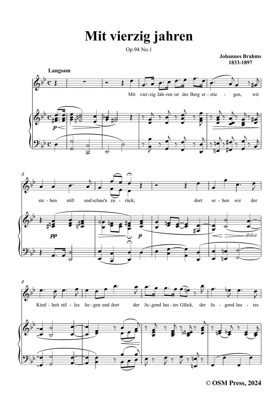 Brahms-Mit vierzig jahren,in g minor Piano, Vocal scores gallery preview page 3
