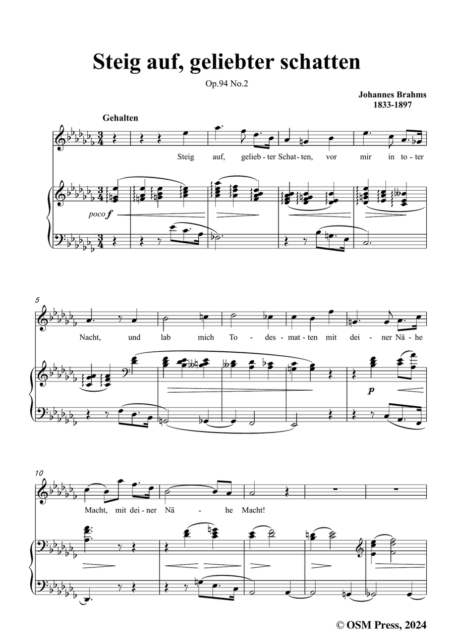 Brahms-Steig auf,geliebter schatten,in a flat minor Piano, Vocal scores gallery preview page 3