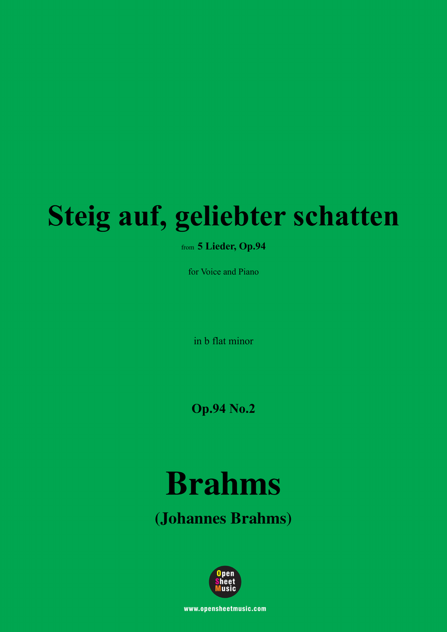 Brahms-Steig auf,geliebter schatten,in b flat minor Piano, Vocal scores gallery preview page 1