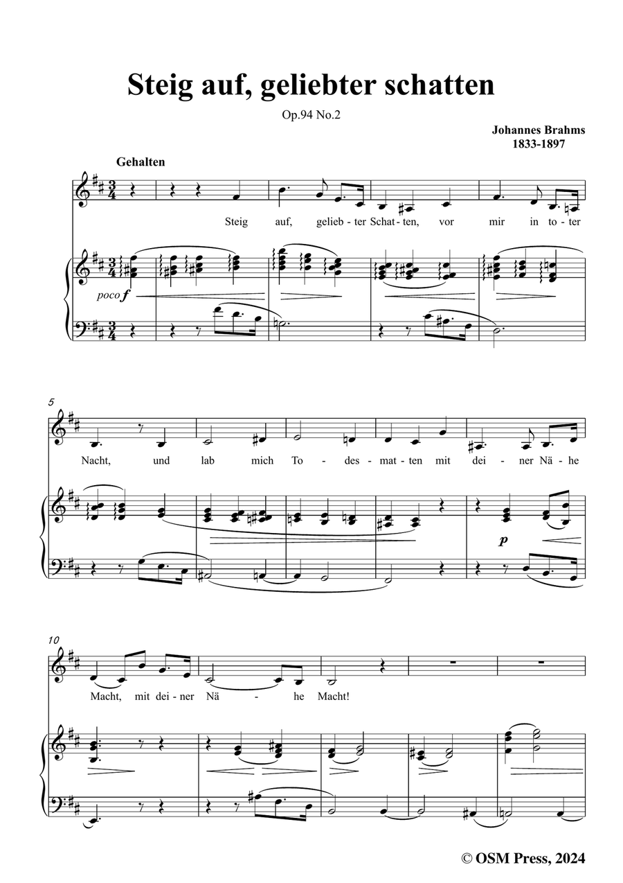 Brahms-Steig auf,geliebter schatten,in b minor Piano, Vocal scores gallery preview page 3