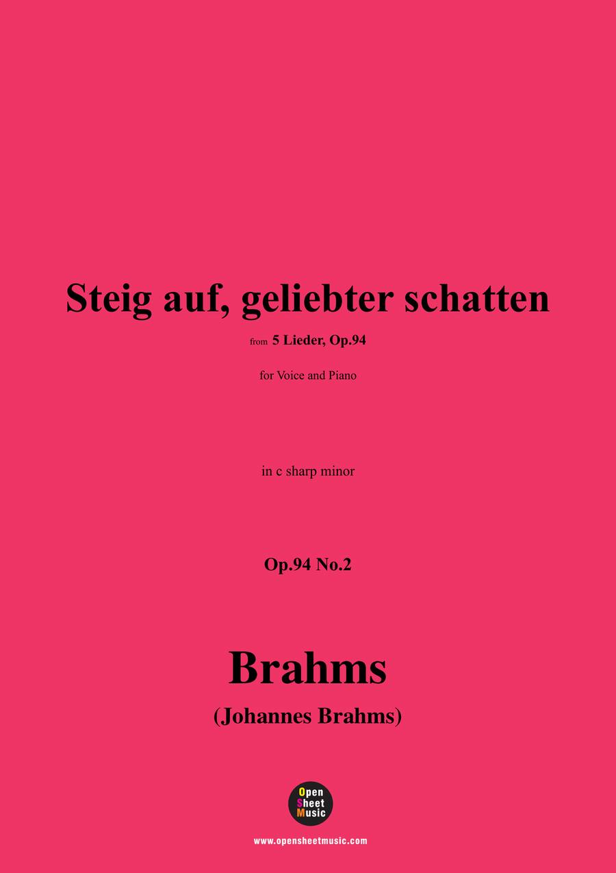 Brahms-Steig auf,geliebter schatten,in c sharp minor Piano, Vocal scores gallery preview page 1