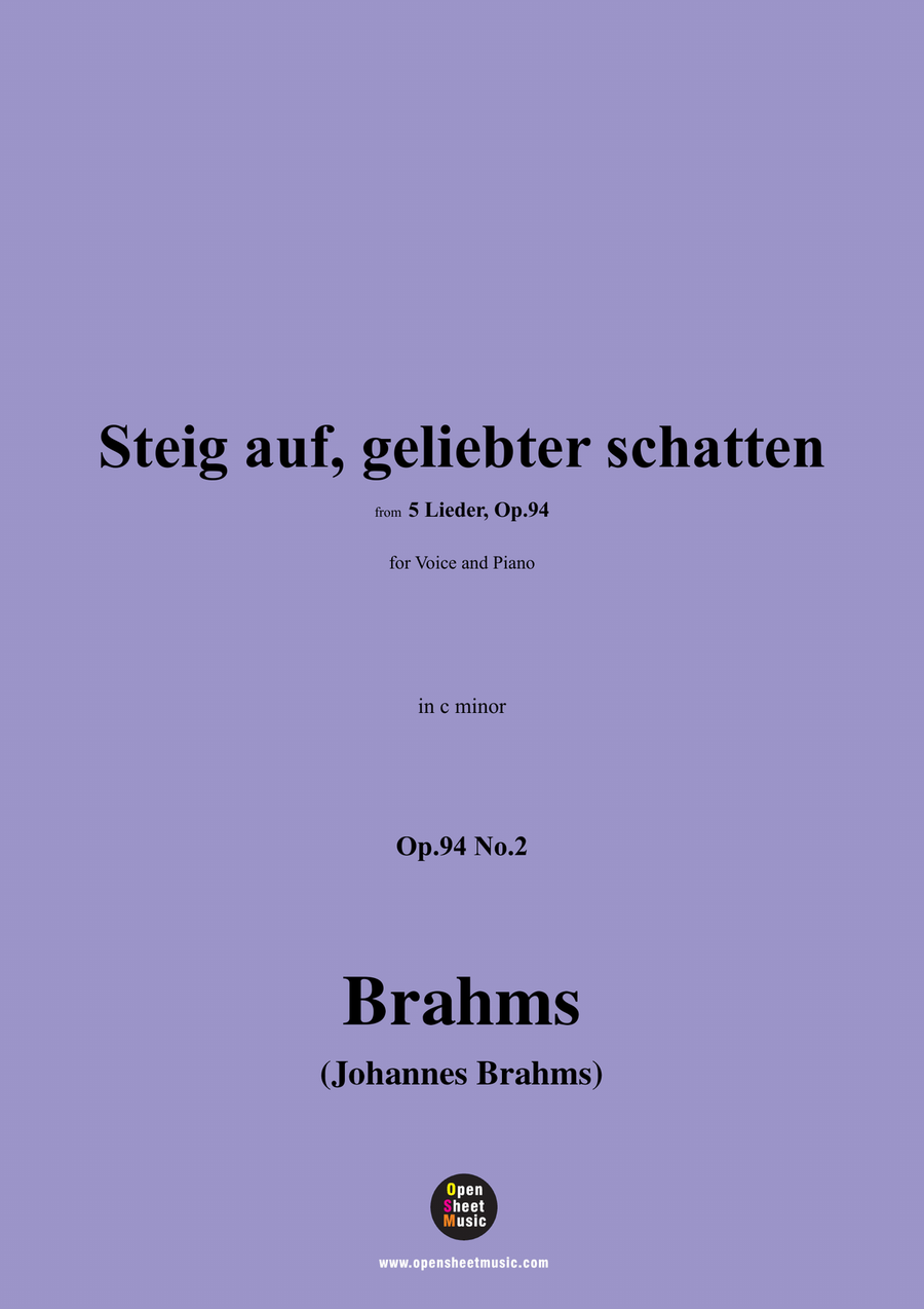 Brahms-Steig auf,geliebter schatten,in c minor Piano, Vocal scores gallery preview page 1