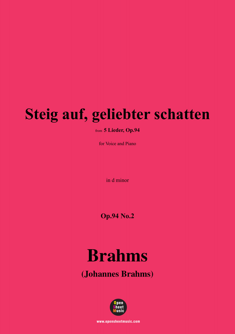 Brahms-Steig auf,geliebter schatten,in d minor Piano, Vocal scores gallery preview page 1