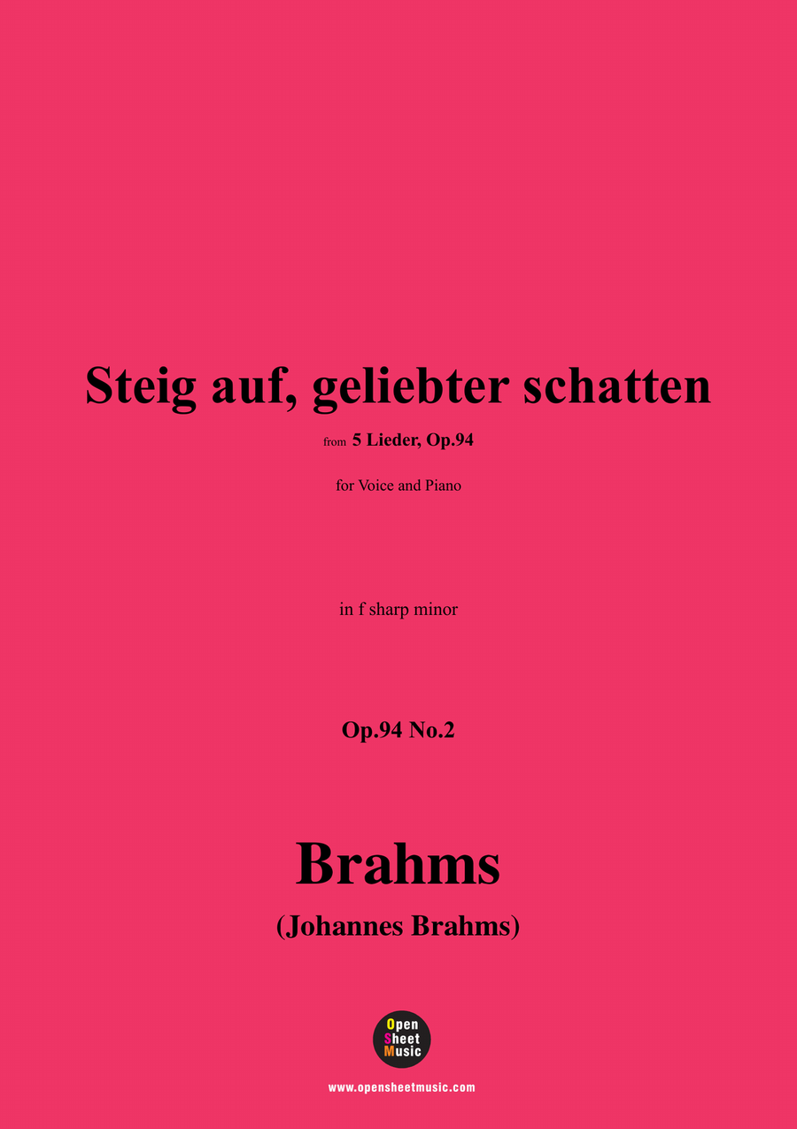 Brahms-Steig auf,geliebter schatten,in f sharp minor Piano, Vocal scores gallery preview page 1