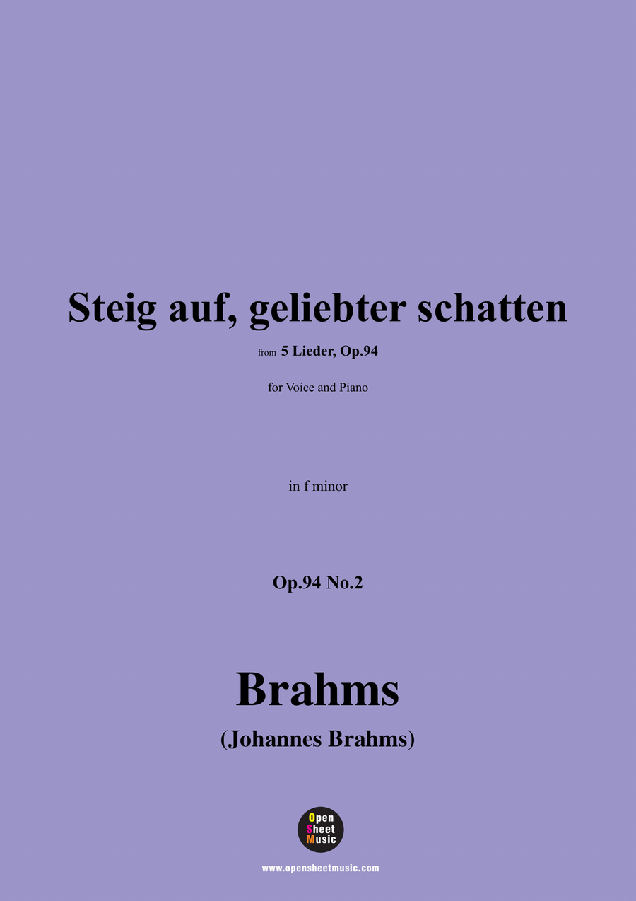 Brahms-Steig auf,geliebter schatten,in f minor Piano, Vocal scores gallery preview page 1