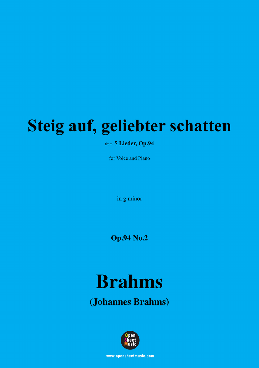Brahms-Steig auf,geliebter schatten,in g minor Piano, Vocal scores gallery preview page 1
